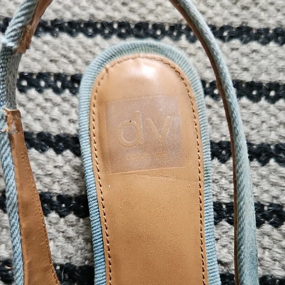 DV by Dolce Vita Light Blue Denim Slingback Flats 9.5 - Picture 3 of 3